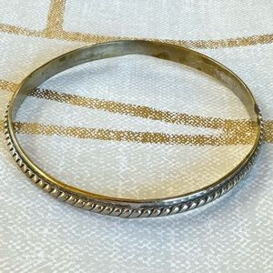 Vintage Mexico Silver Plated Bangle Bracelet